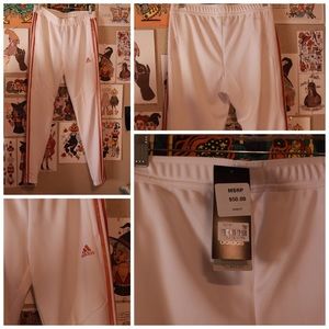 ADIDAS ROSE GOLD AND WHITE JOGGERS